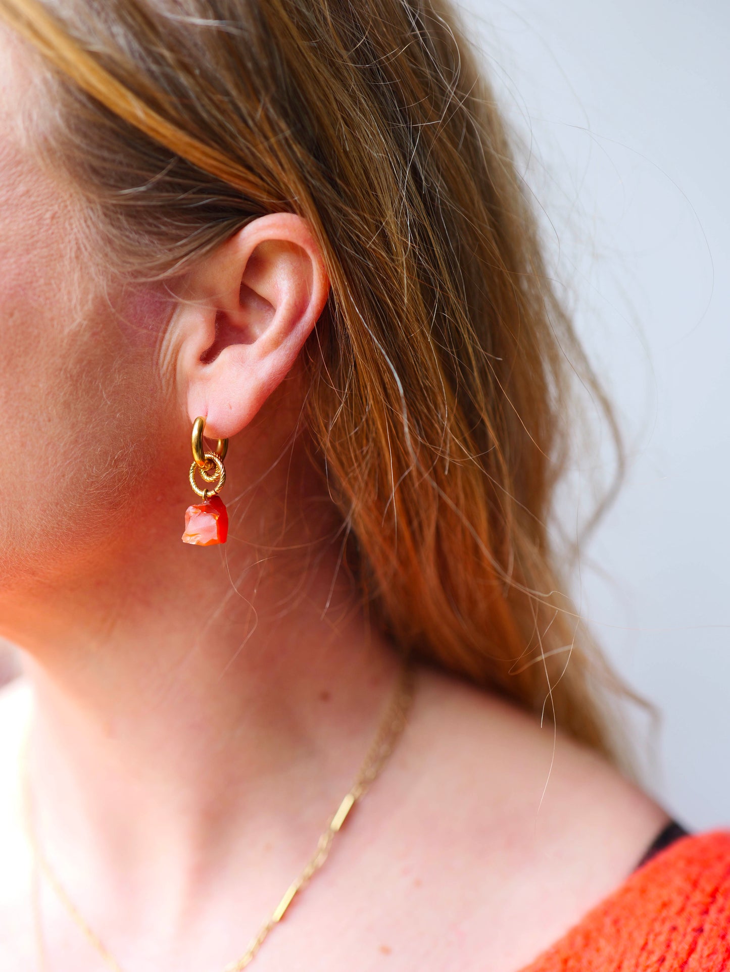Boucles d'oreilles créoles Rainbow Crush - orange
