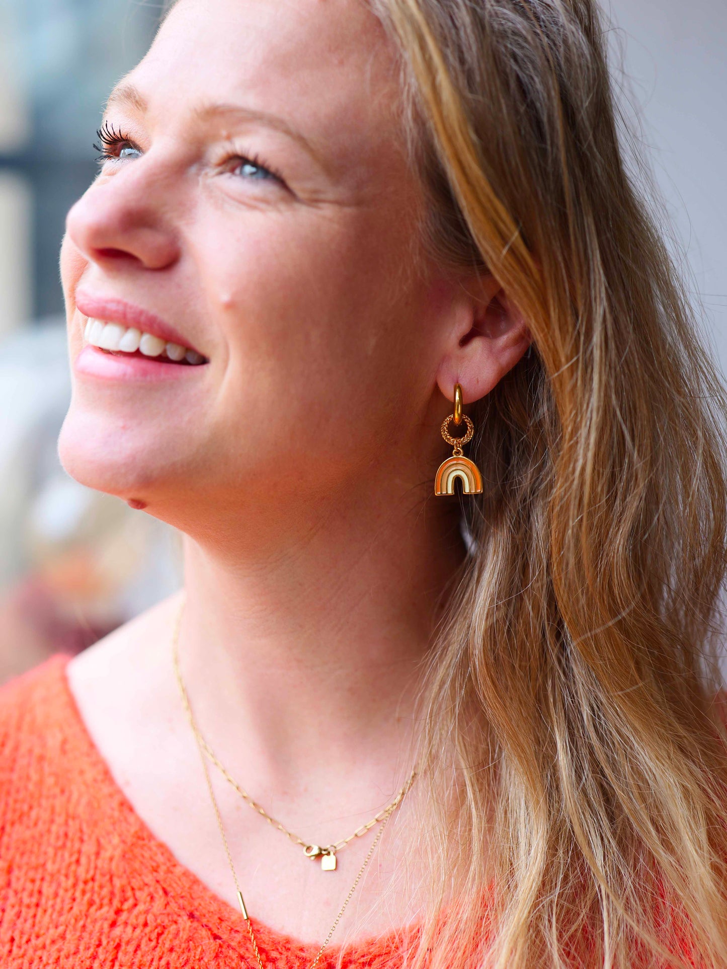 Boucles d'oreilles créoles Rainbow Crush - orange