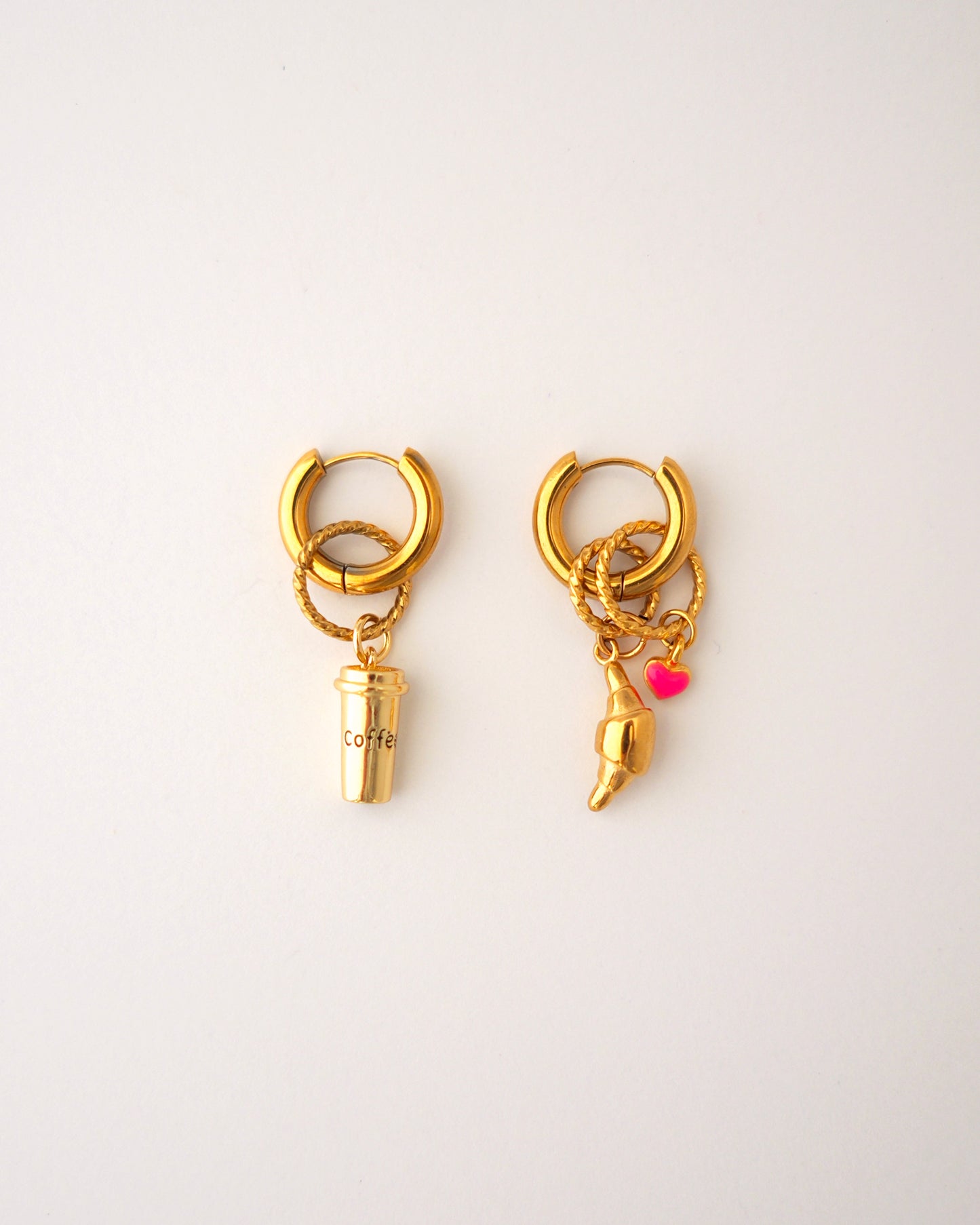 boucles d'oreilles créoles breakfast lover doré