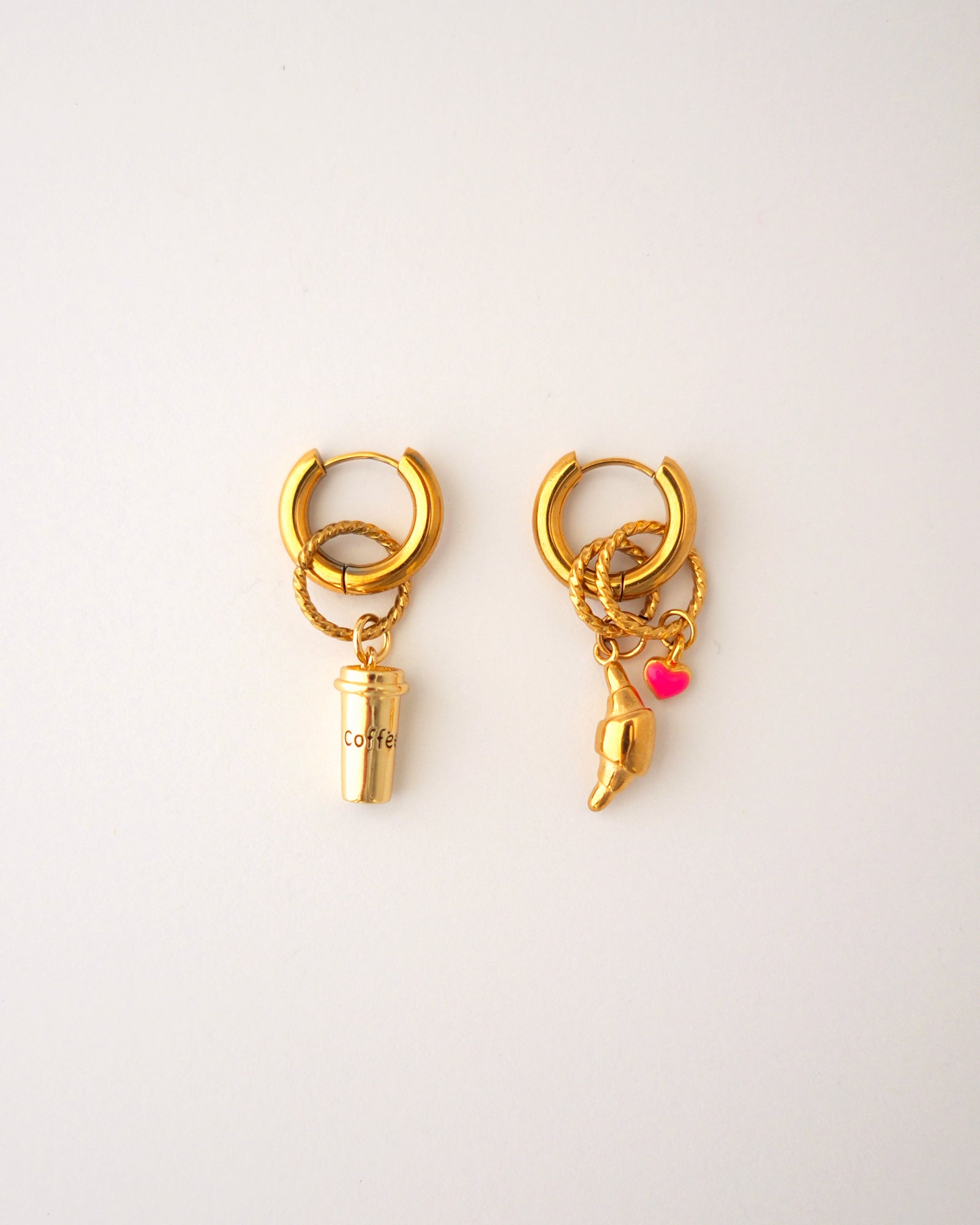 boucles d'oreilles créoles breakfast lover doré