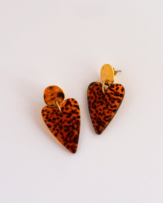 boucles d'oreilles coeur majuscule terrazzo