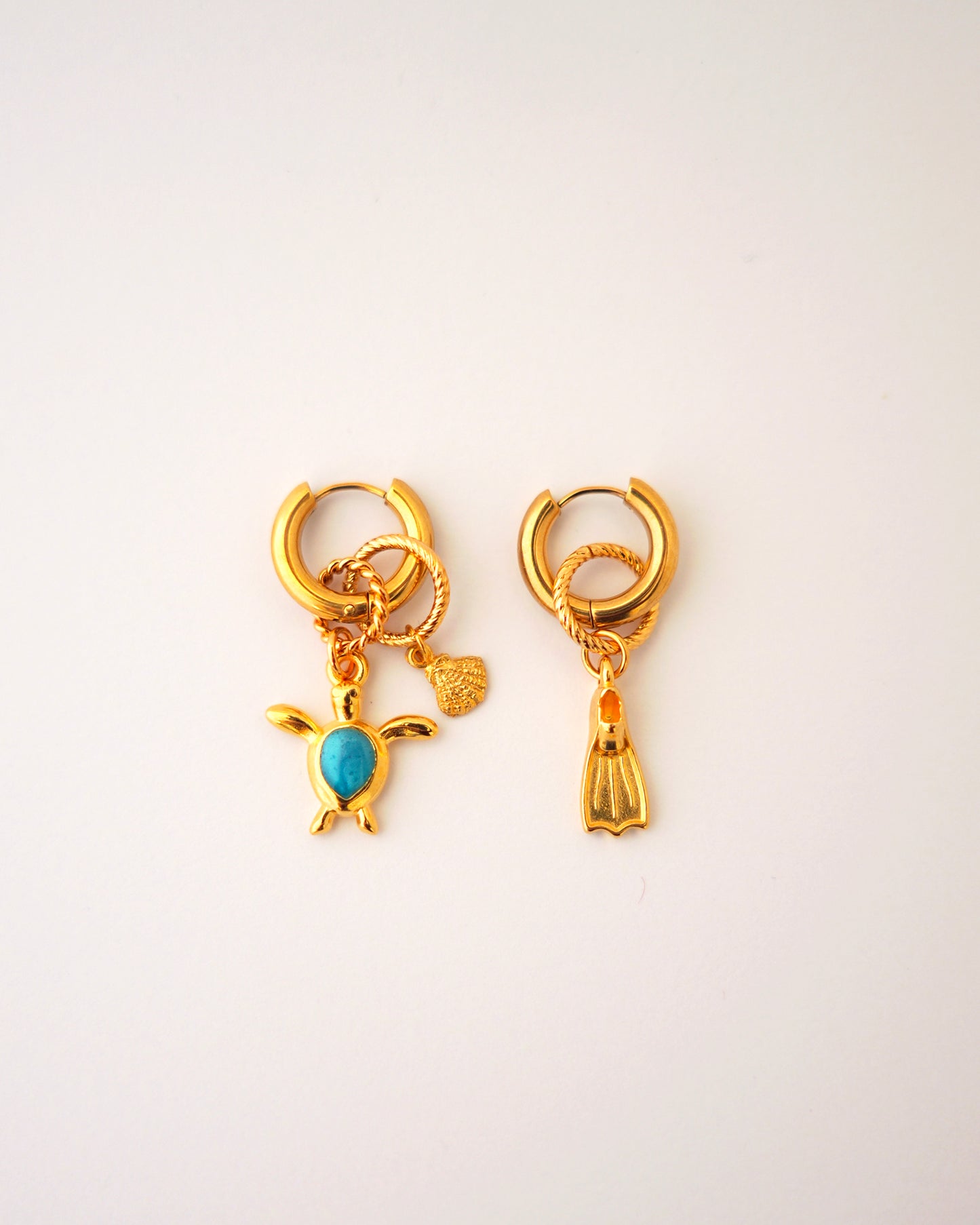 boucles d'oreilles créoles blue escape bleu océan