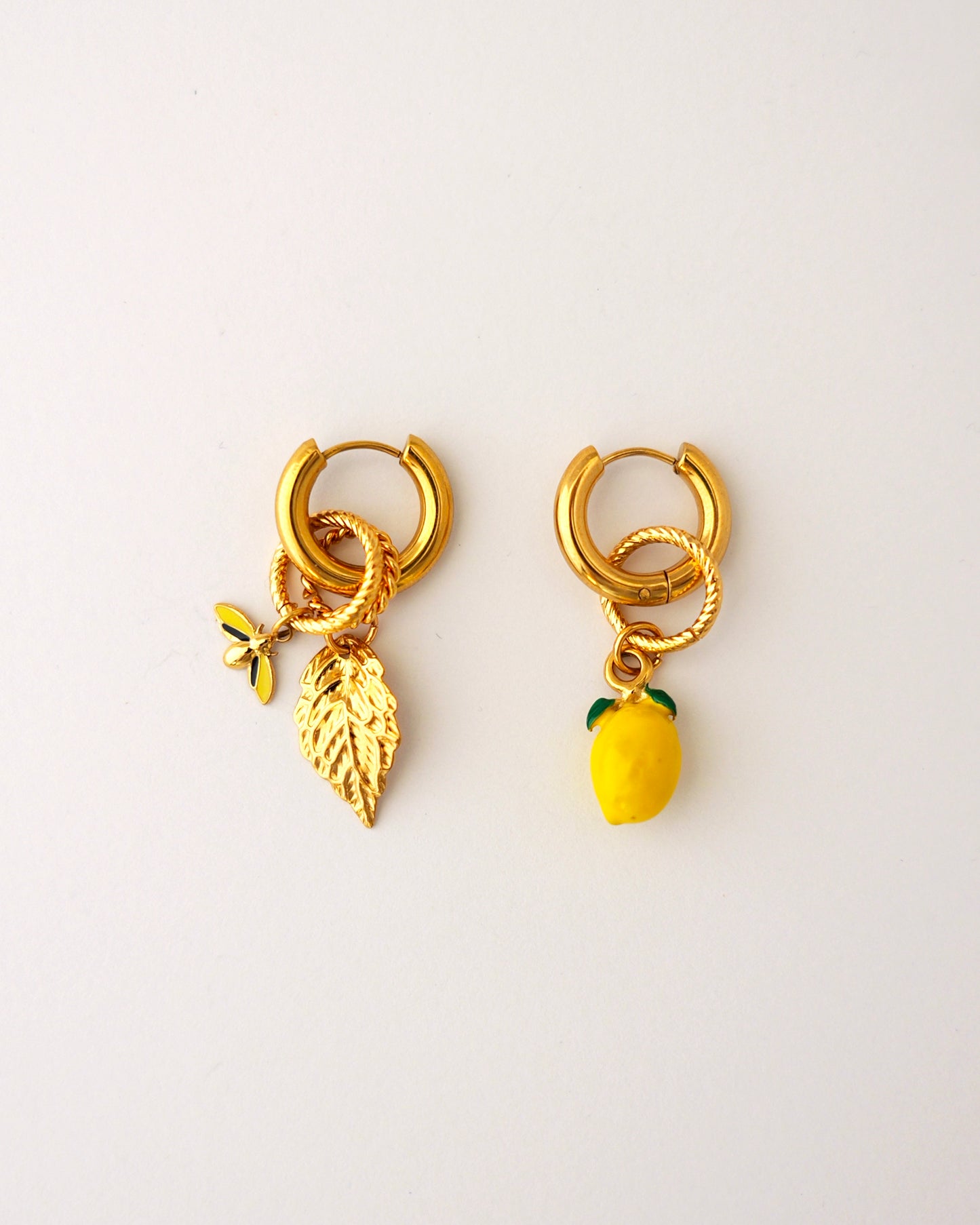 boucles d'oreilles Lemon zest doré et jaune