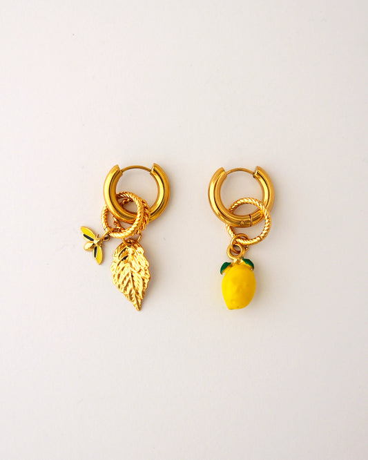 boucles d'oreilles Lemon zest doré et jaune