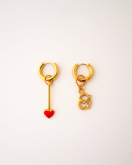 boucles d'oreilles créoles salty love rouge