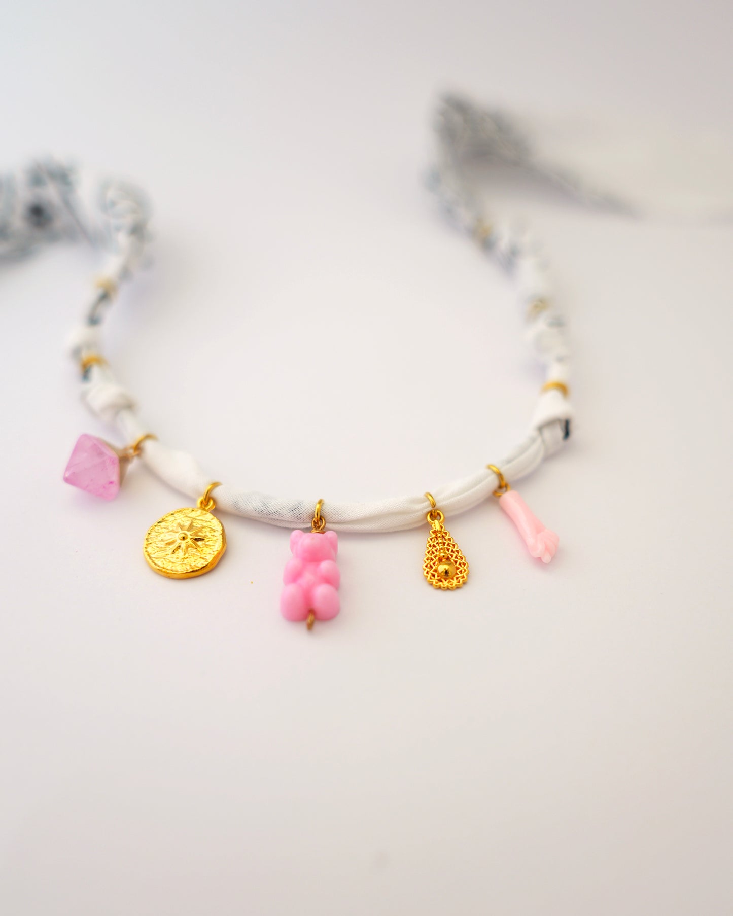 collier bandana pink charm 1