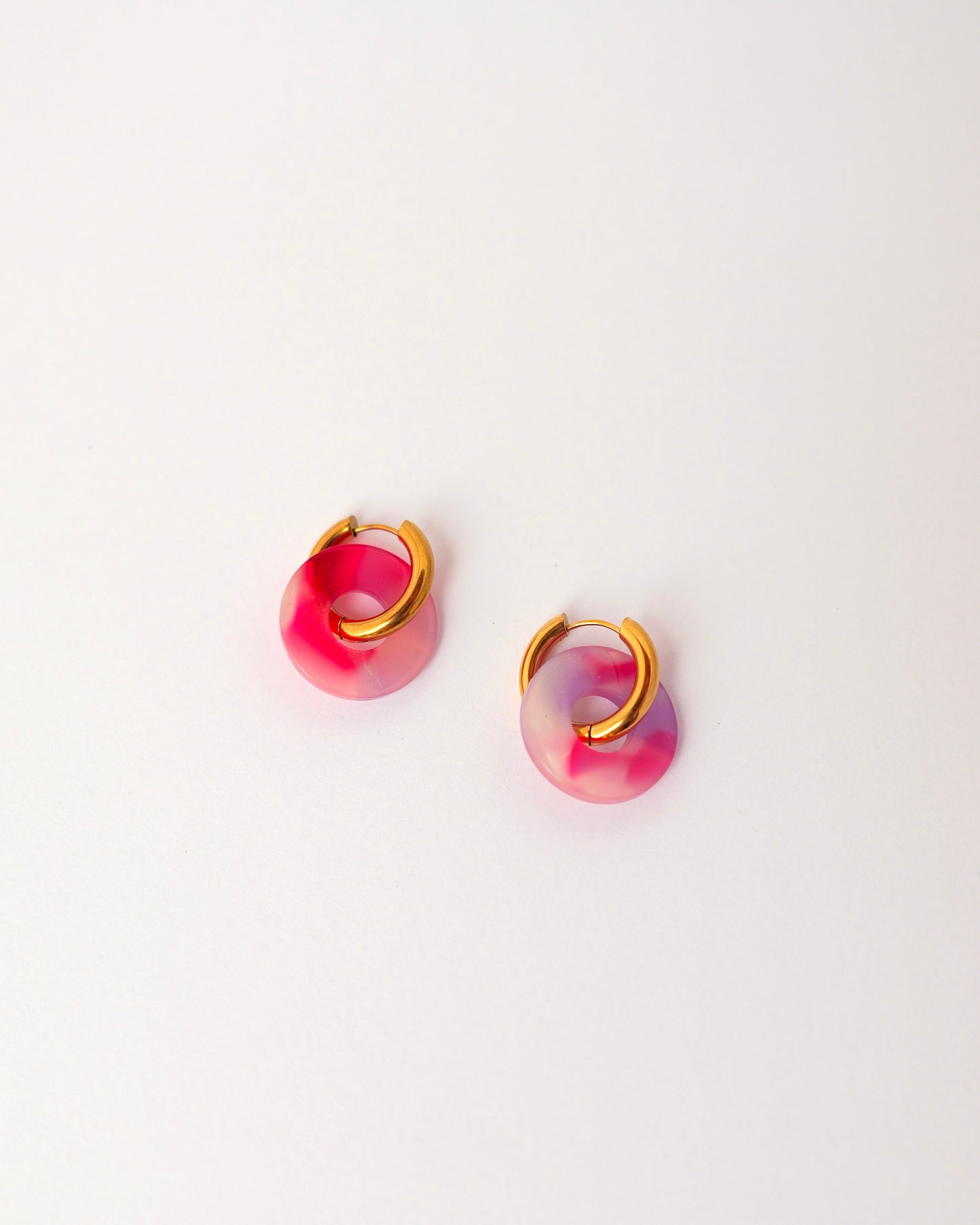 créoles donuts rose mauve