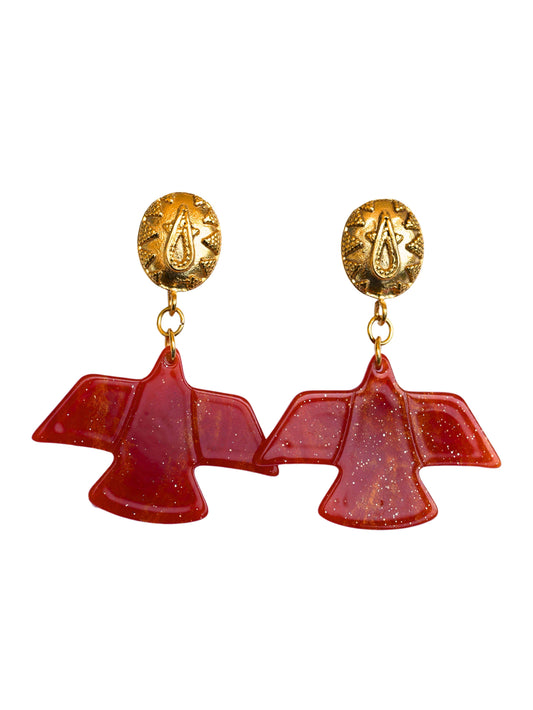Boucles d'oreilles Les aigles - cuivré doré