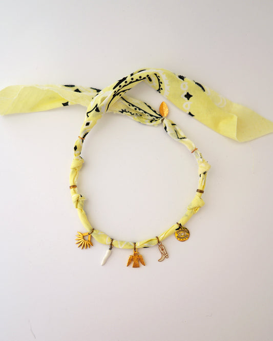 collier bandana wild and free jaune pastel 2