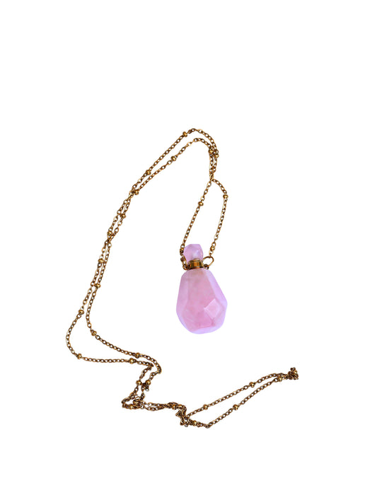 Collier sautoir flacon parfum - quartz