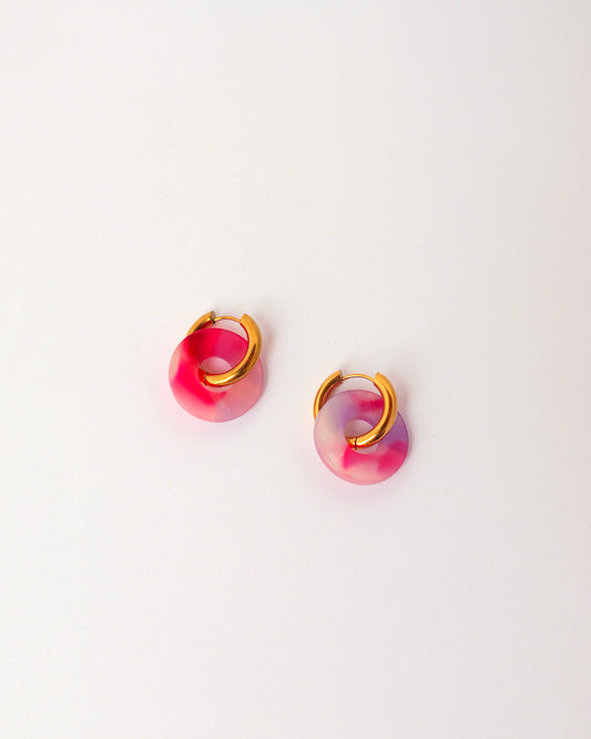 créoles donuts rose mauve