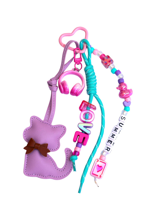 grigri de sac chat - mauve rose menthe