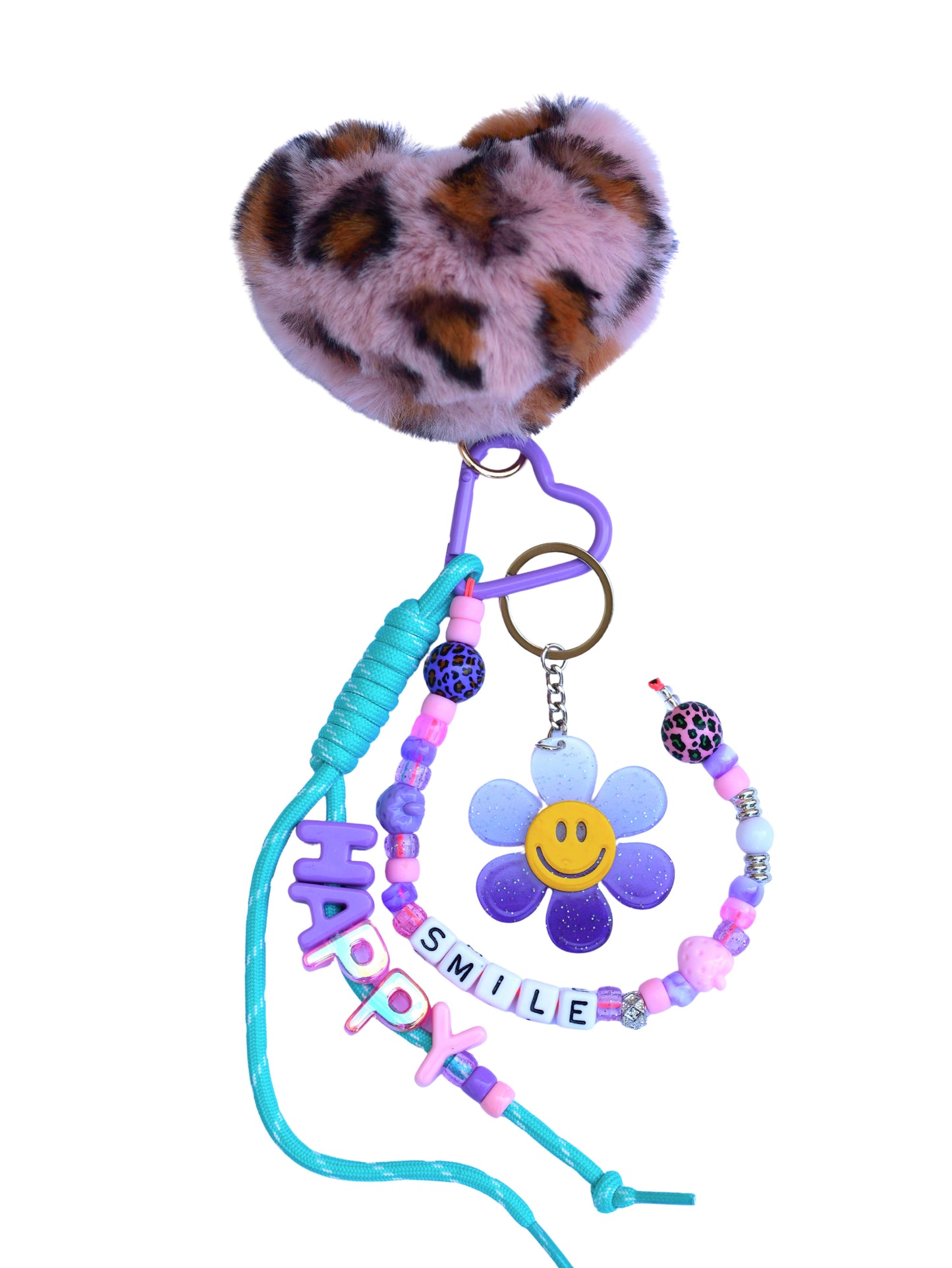grigri de sac coeur - rose violet menthe