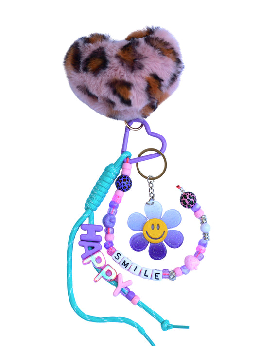 grigri de sac coeur - rose violet menthe